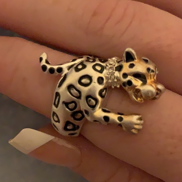 NEW 🐆 Crystal Collar Hugging Pet Leopard Ritzy Boutique Ring various sizes - Picture 12 of 16